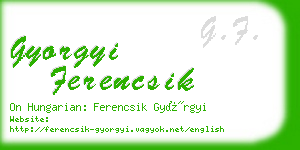 gyorgyi ferencsik business card